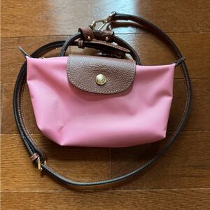 Longchamp Pink and Brown Mini Bag